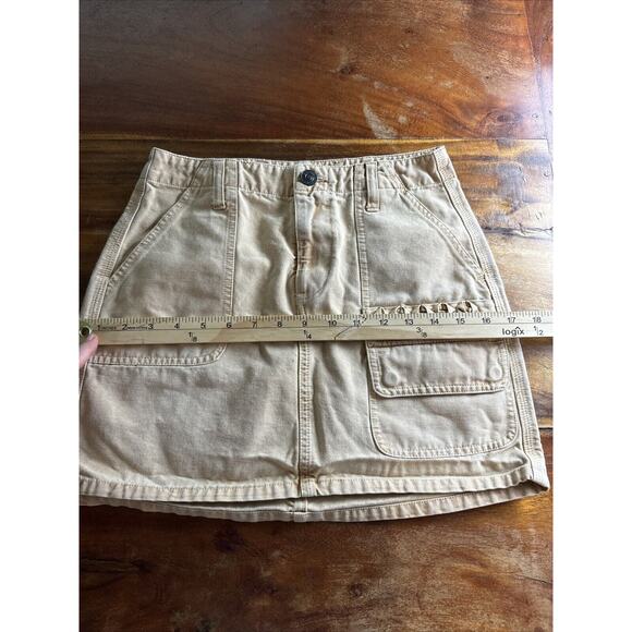 Hudson Hunter Cargo Sand Tan Mini Skirt Moli Ruffle Pocket, Size 25 - Picture 8 of 12